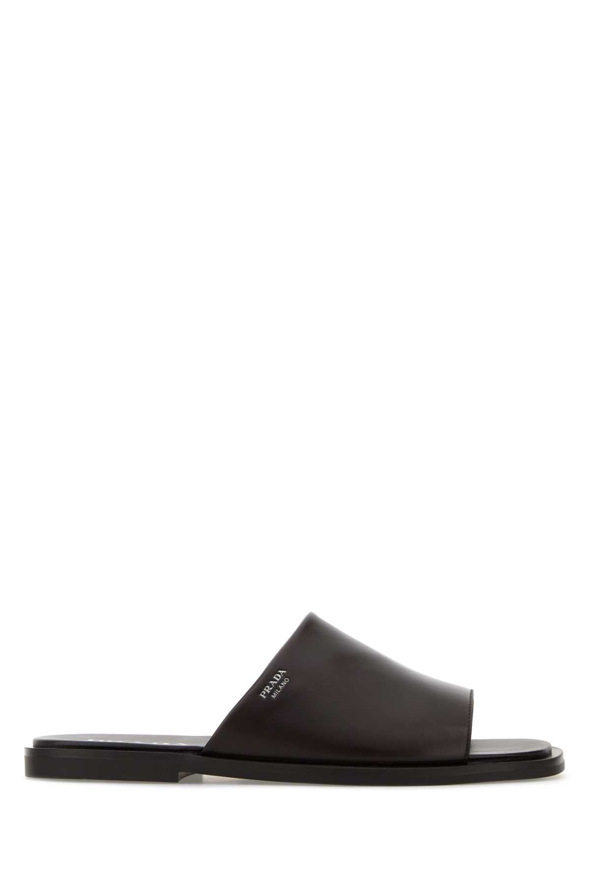 Leather Slide Slipper — Brown