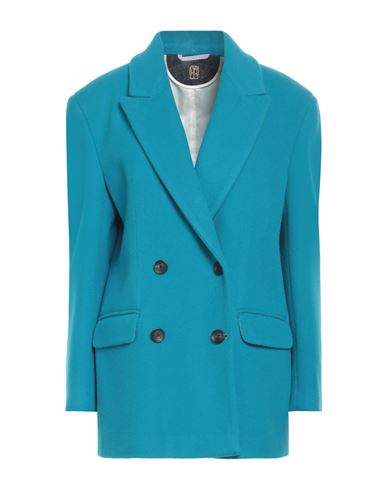 Woman Coat Turquoise Size 4 Virgin Wool