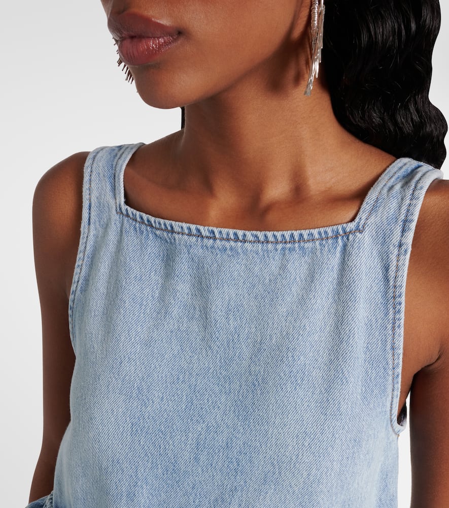 Ruffled denim top