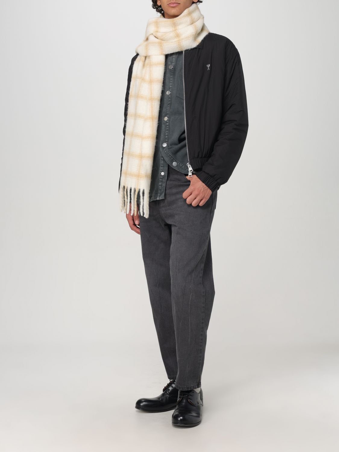 Crumpled Canvas Bomber Jacket