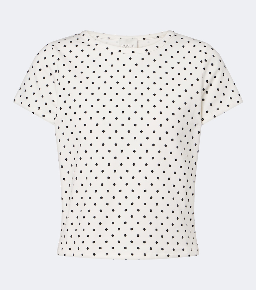 Tommy polka-dot cotton-blend jersey T-shirt
