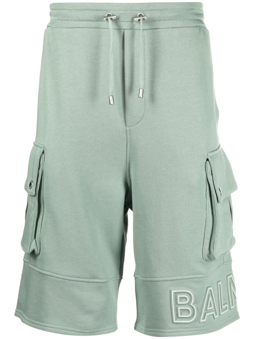 Embossed-logo cotton bermuda shorts - Green