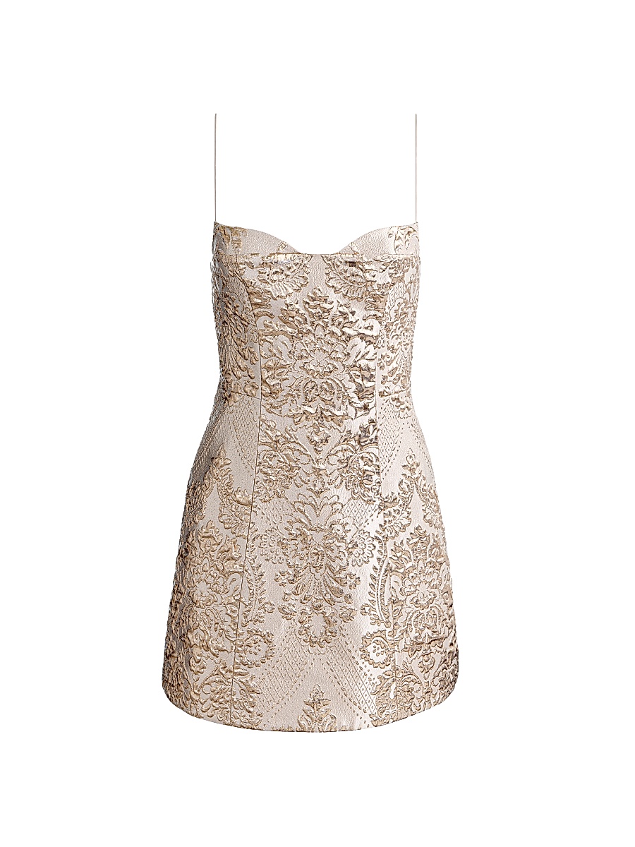 Women's Hallie Peekaboo Metallic Sheath Minidress - Gold