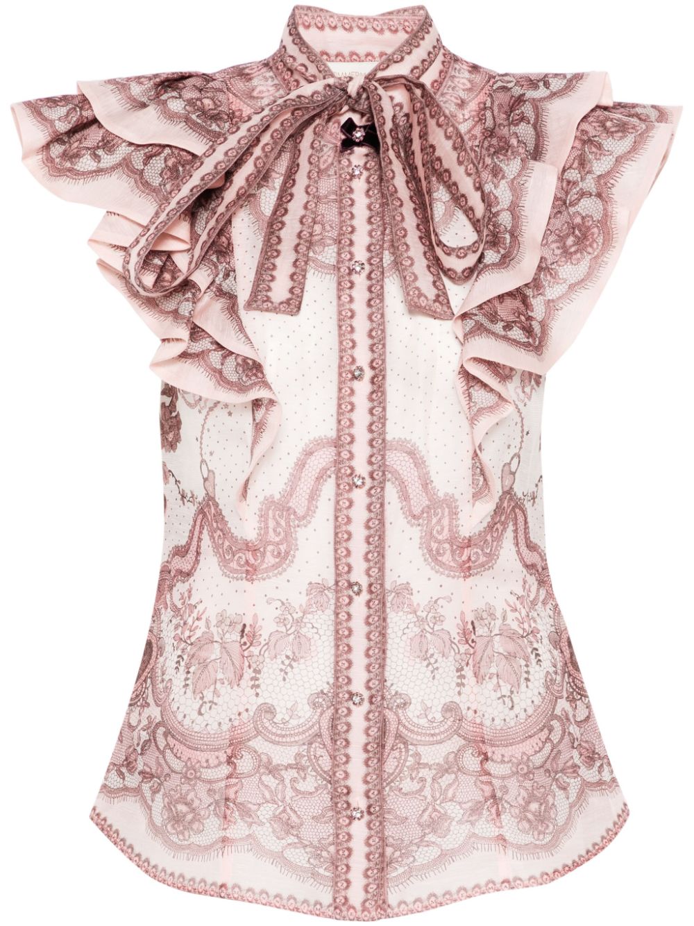 Frilled blouse - Pink