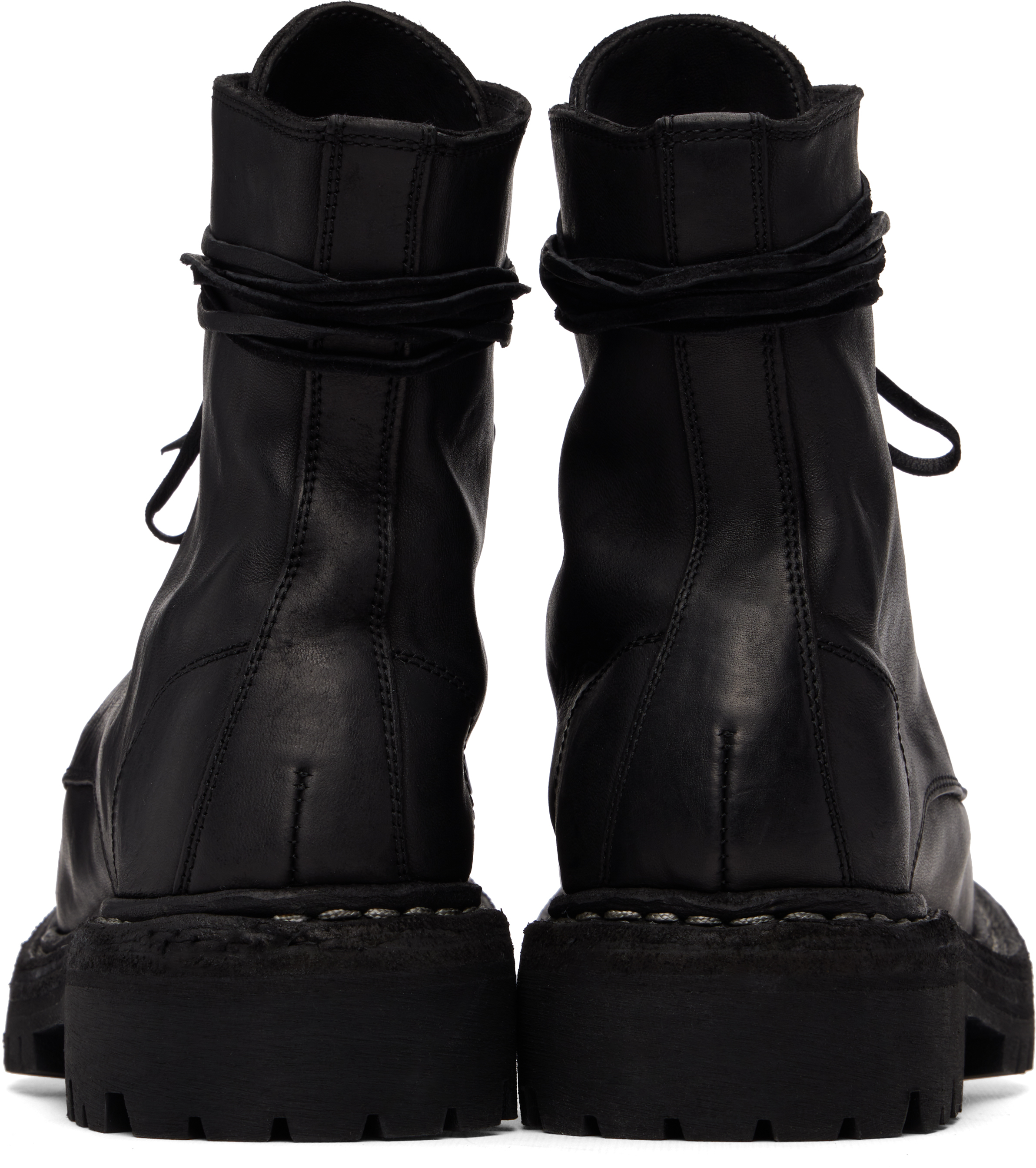 Black 795 Leather Laced Up Top-Ankle Boots