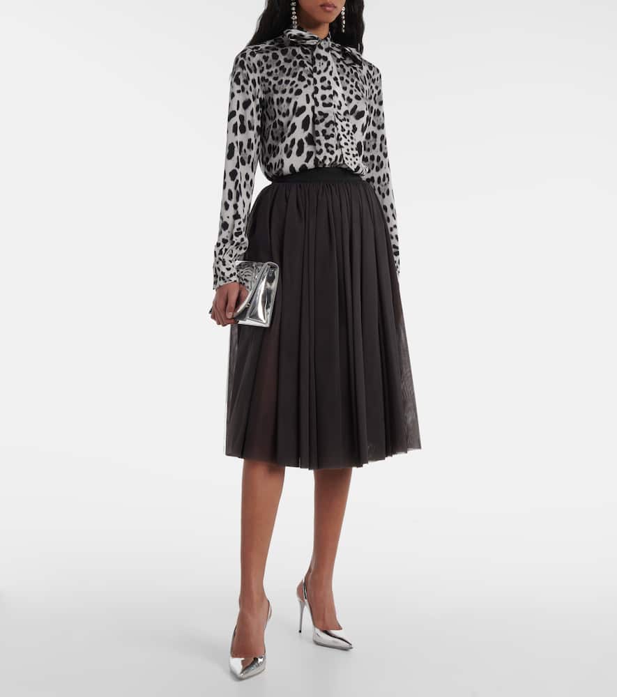 Dolce & Gabbana Gathered tulle midi skirt