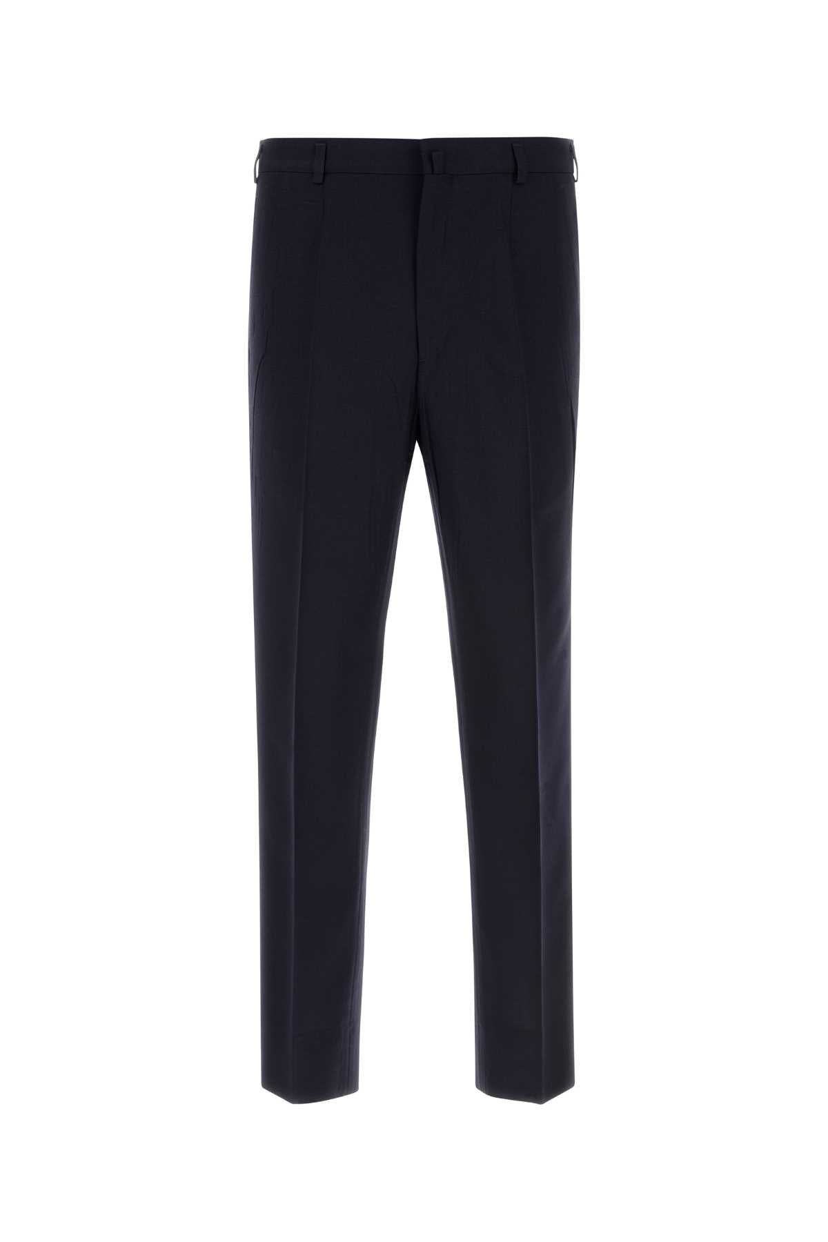Virgin Wool Trousers — Navy