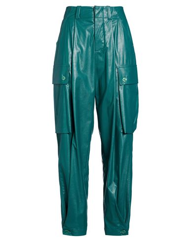 Woman Pants Dark green Size 6 Polyurethane, Viscose