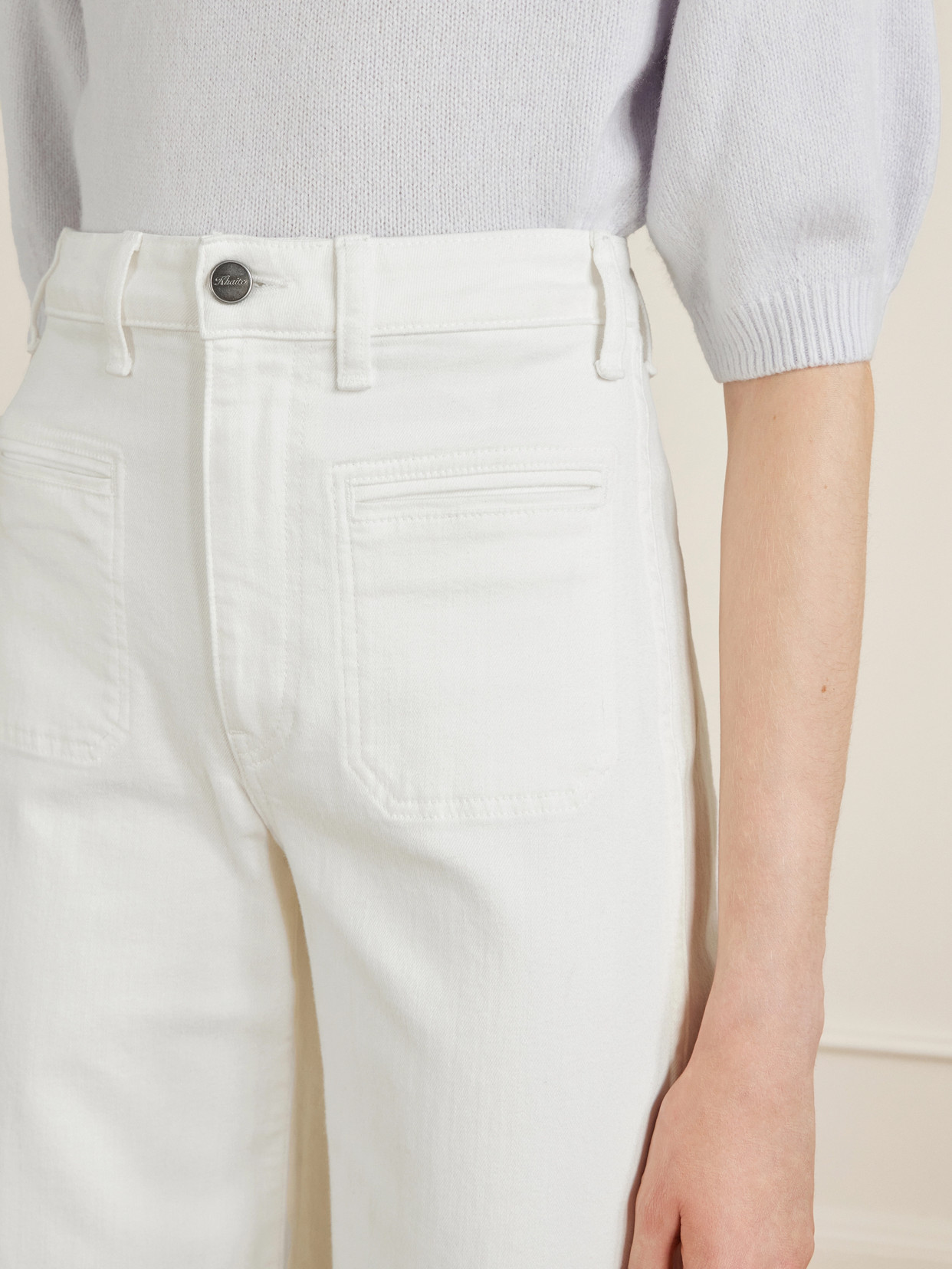 Delmonico High-rise Wide-leg Jeans - White