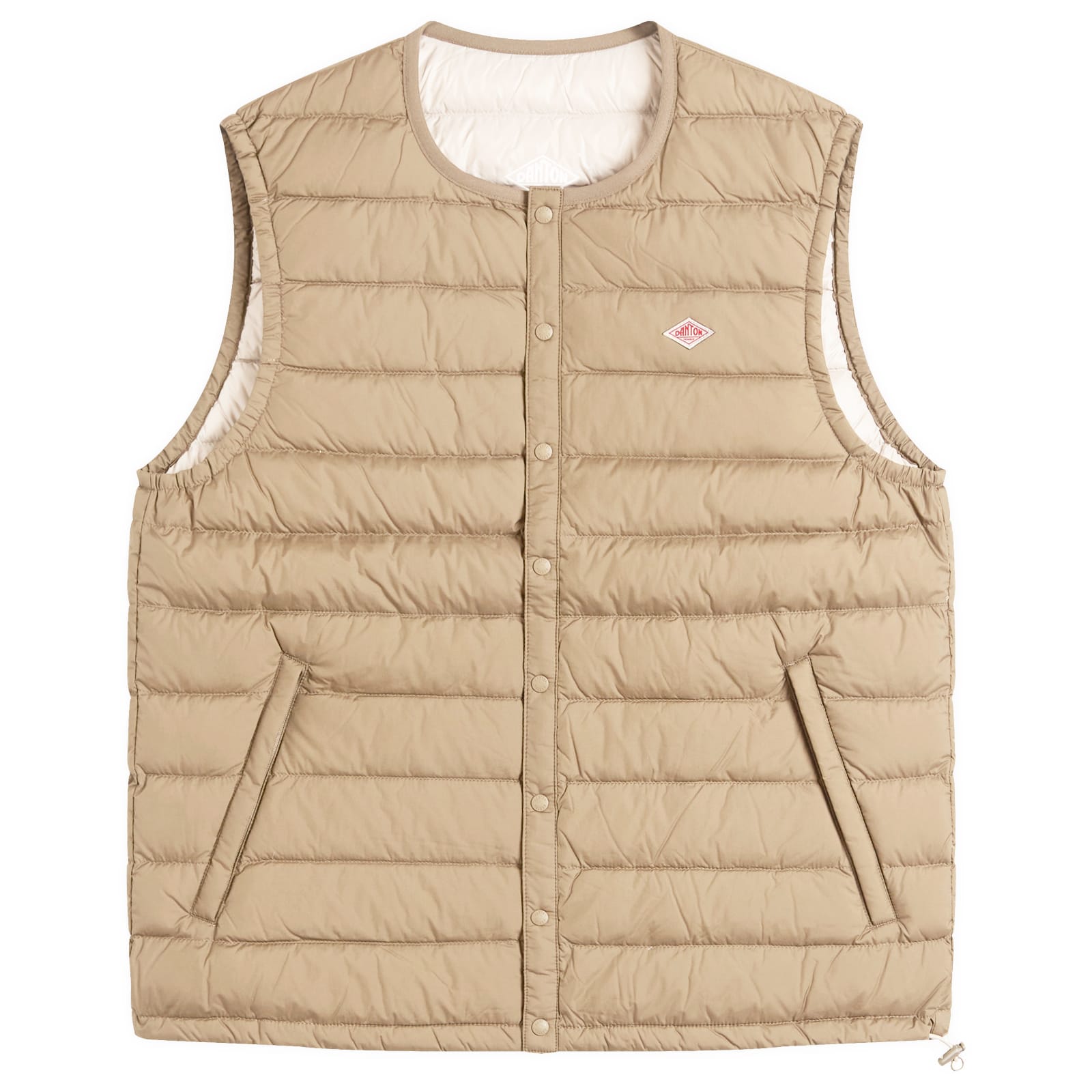 Men's Inner Down Crewneck Vest Sand Beige