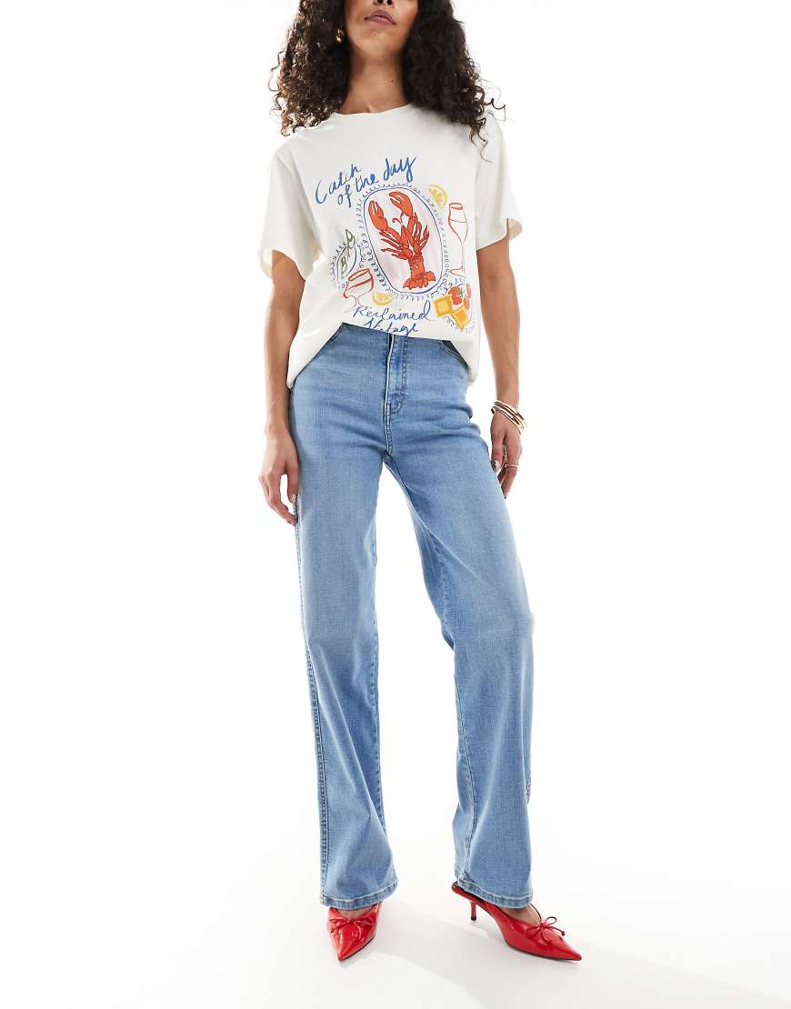 Moxy straight leg jeans in light wash blue