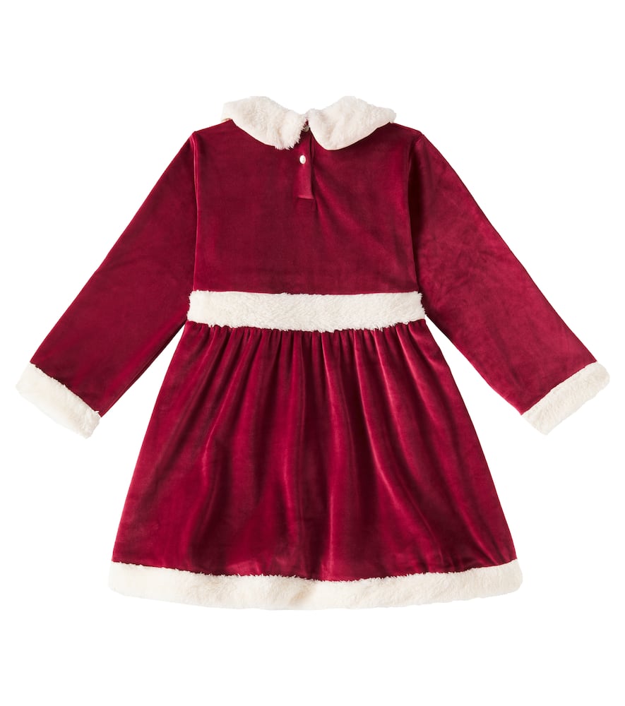 Konges Sløjd Faux fur-trimmed velvet dress
