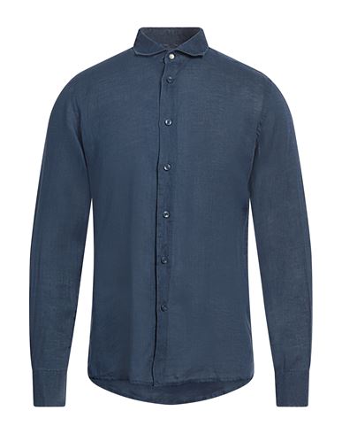 Man Shirt Blue Size M Linen