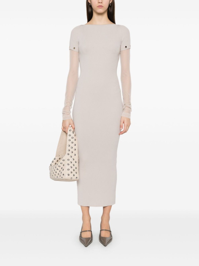 Grey Pre Knitted Long Dress
