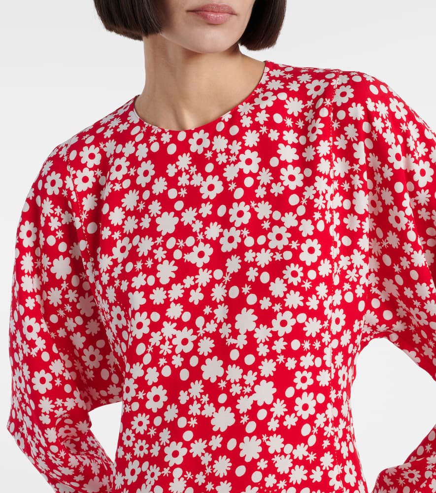 Floral enver satin midi dress