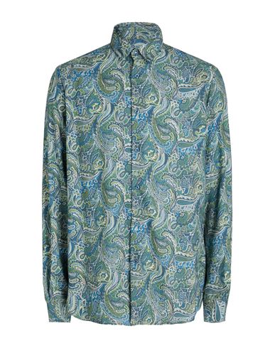 Printed Regular Fit Shirt Man Shirt Green Size S Viscose