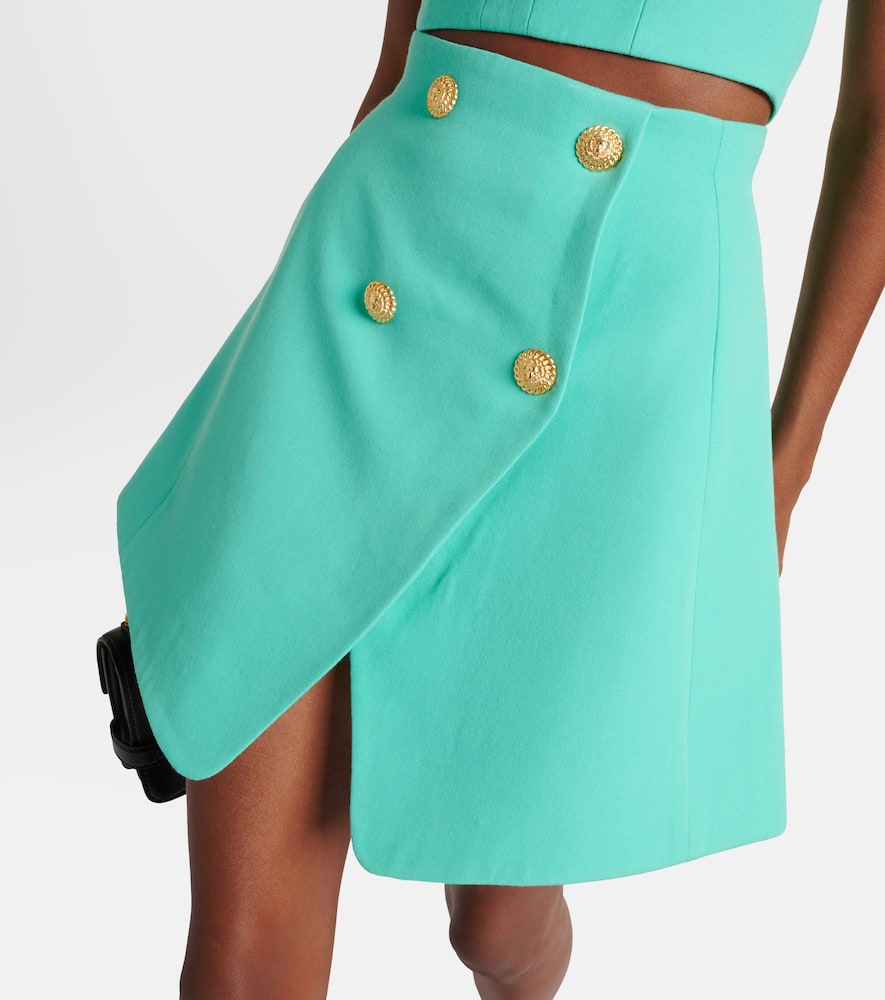 High-rise wool miniskirt