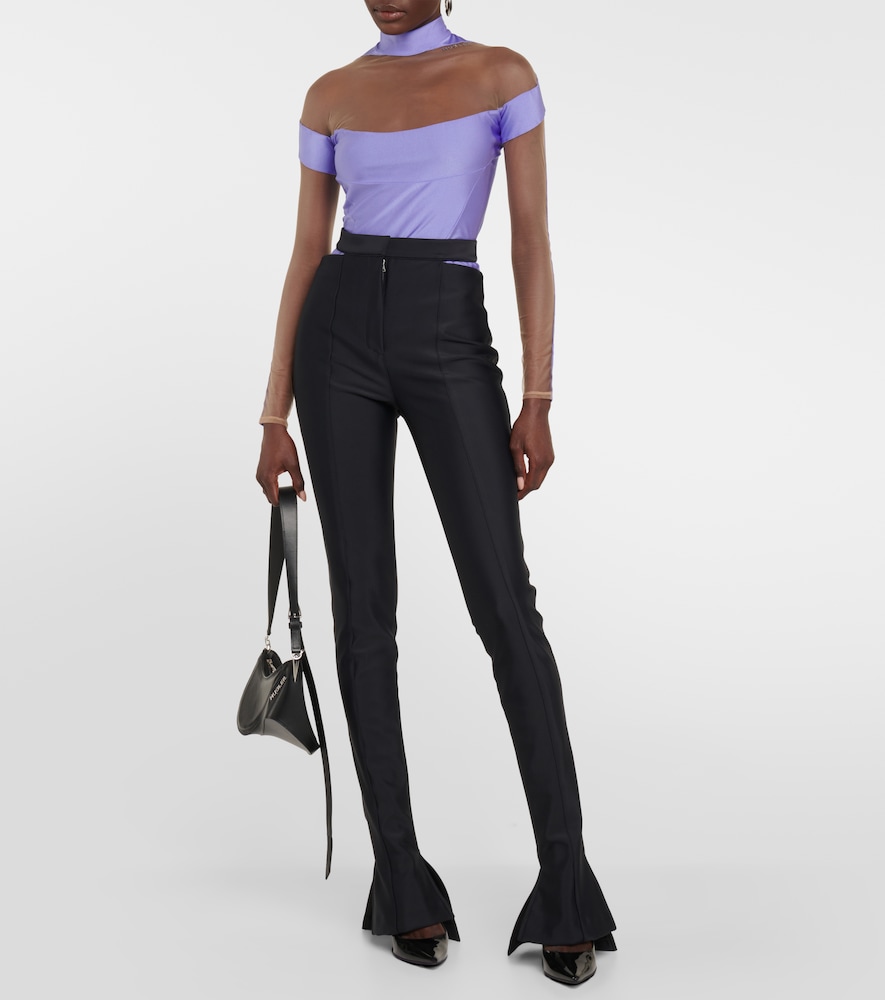Paneled tulle bodysuit