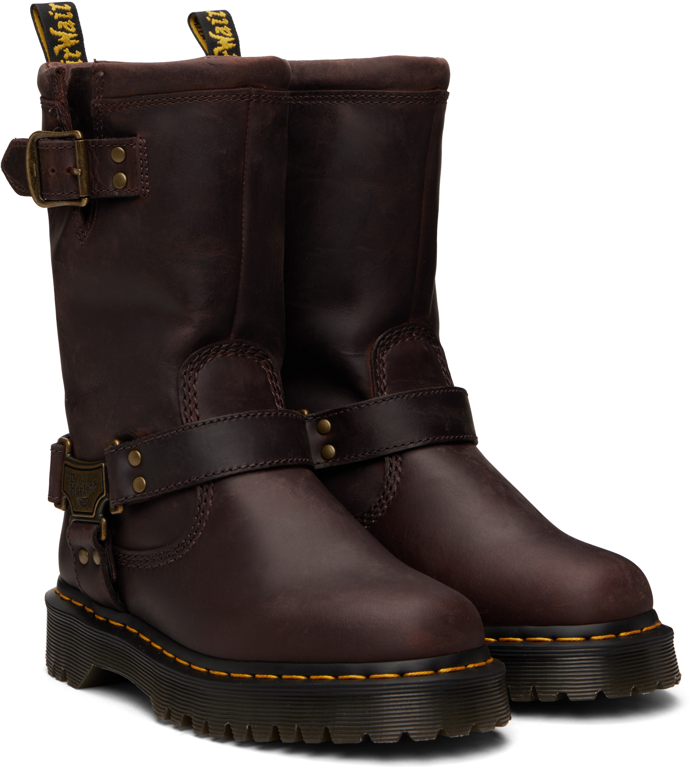 Brown Anistone Hi Leather Biker Boots