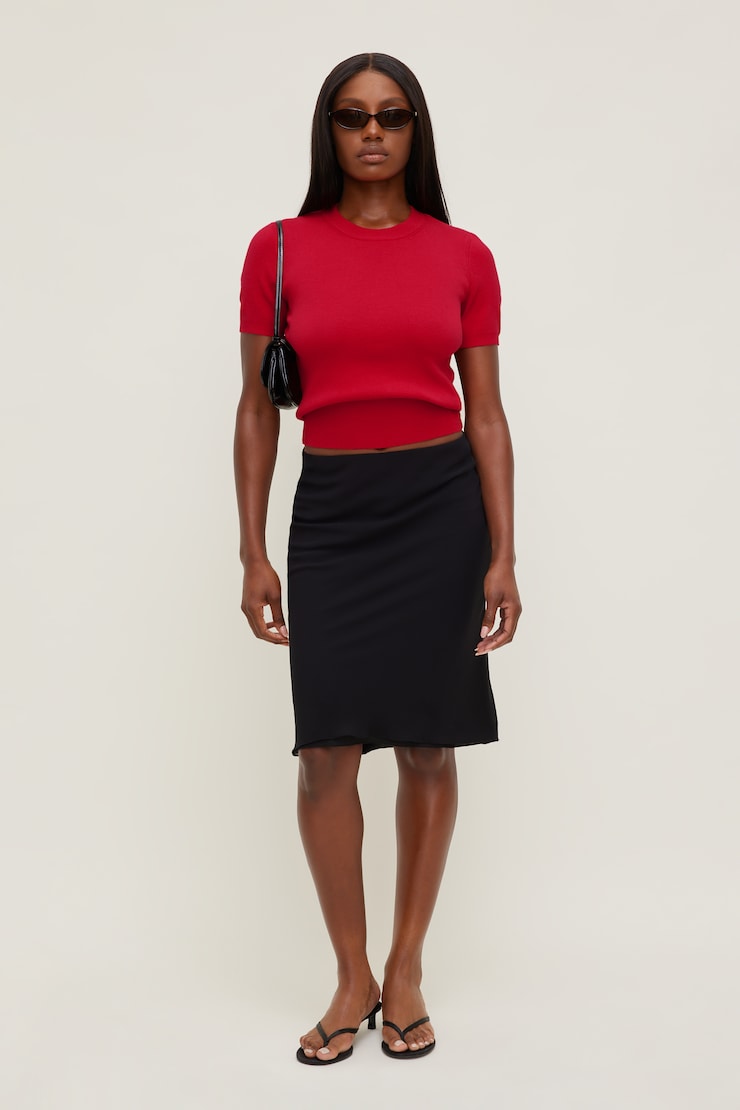 Clara Short Sleeve Sweater - Red - Women Clothing