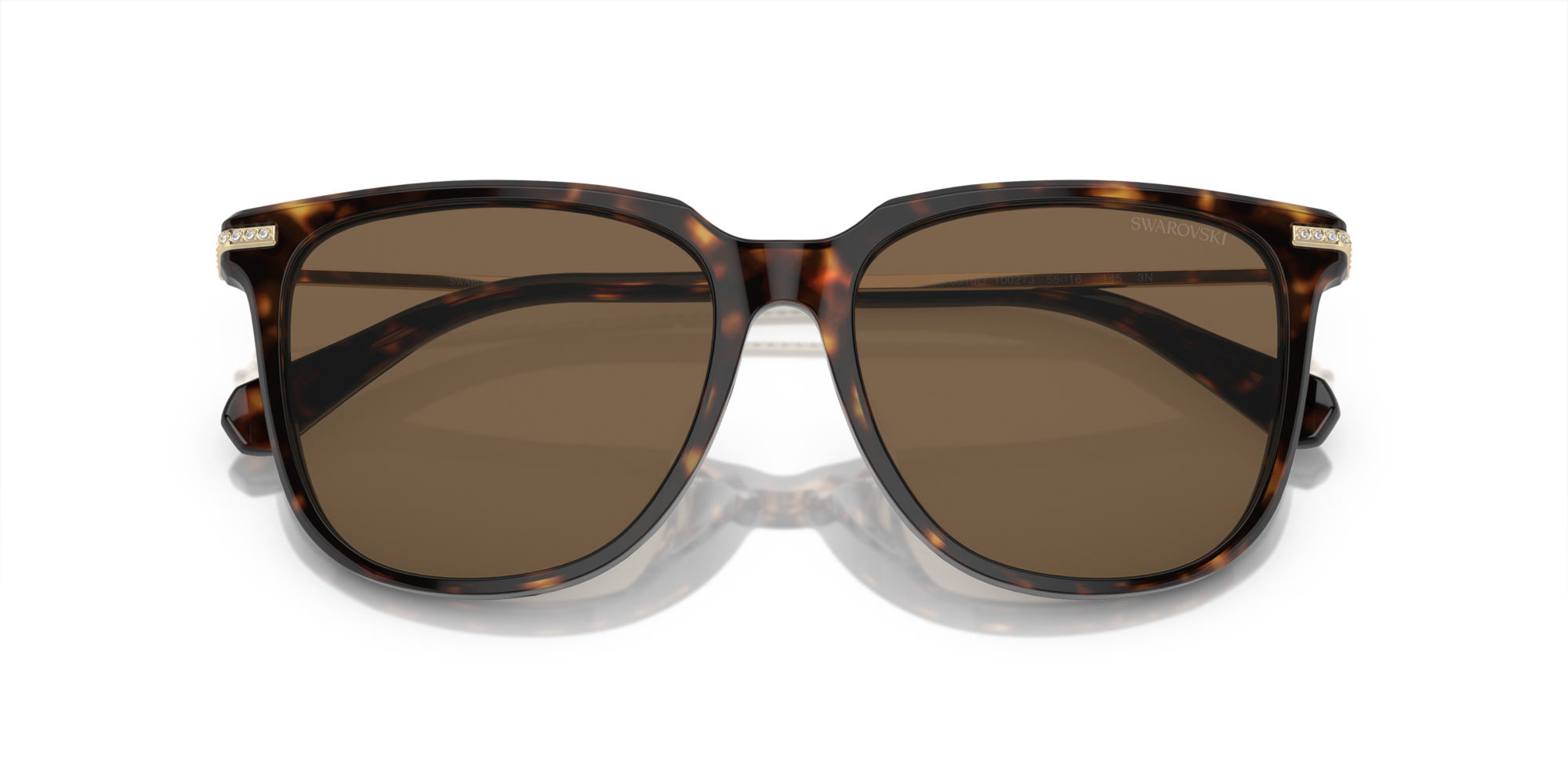 Swarovski Woman Swarovski SK6015D 100273 Sunglasses Acetate Brown Brown Squared Norma