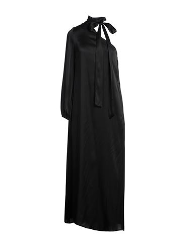 Woman Maxi dress Black Size 2 Acetate, Silk