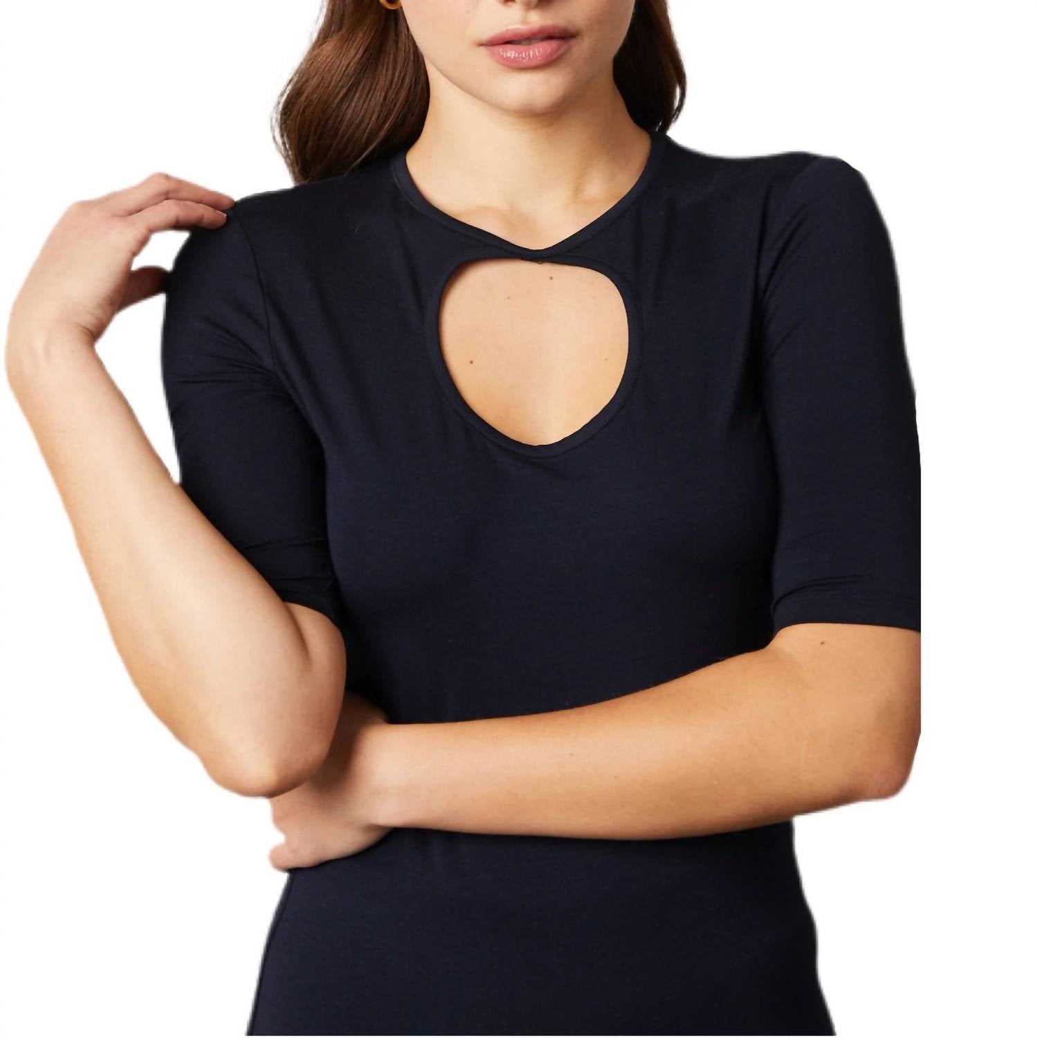 Marta Jersey Top In Navy