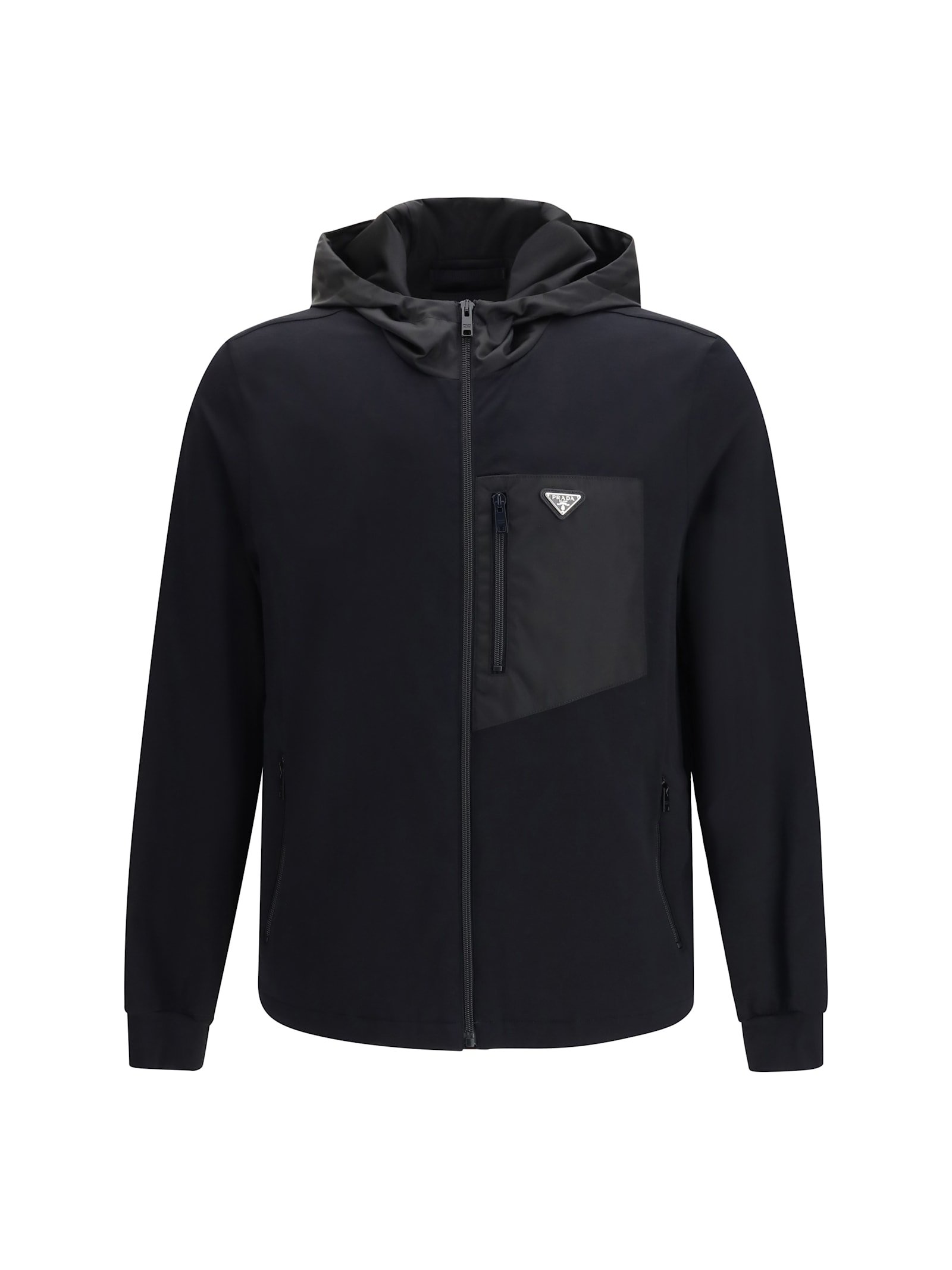Black Stretch Cotton Sweatshirt