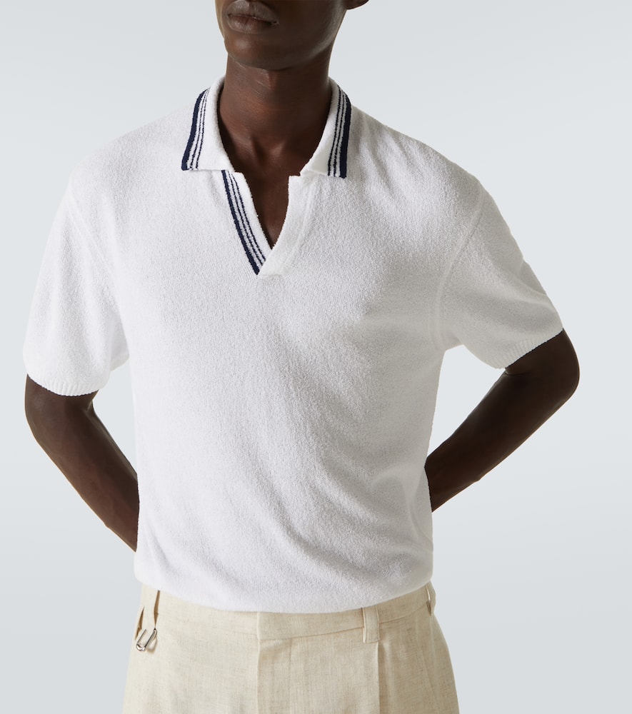 Horton cotton-blend bouclé polo shirt