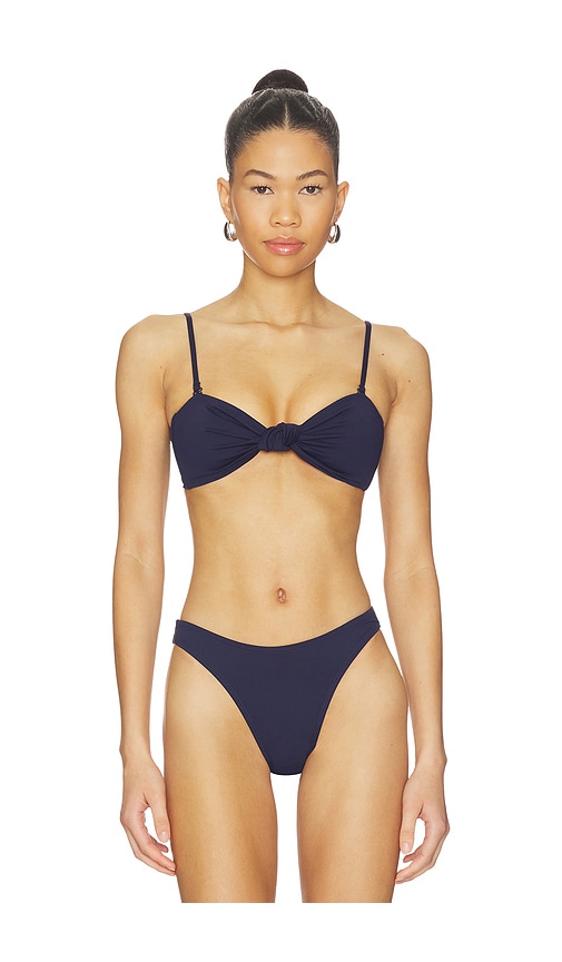 Good American Matte Twist Bandeau Bikini Top in Yellow. - M also in L, S, XL