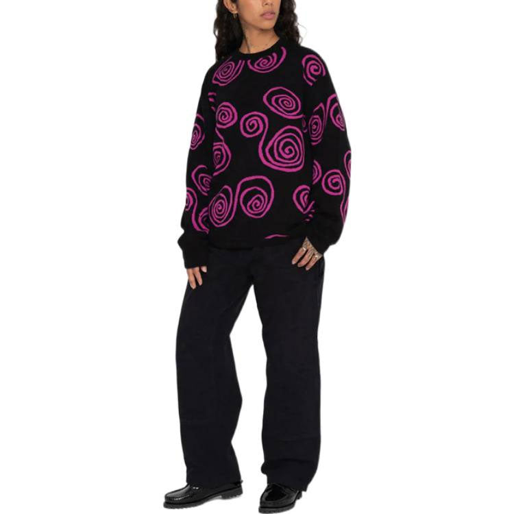 Spiral Knit Sweater 'Black Purple'