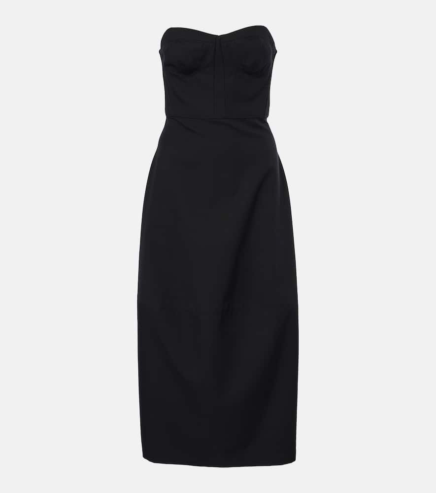 Jett cotton and wool corset dress