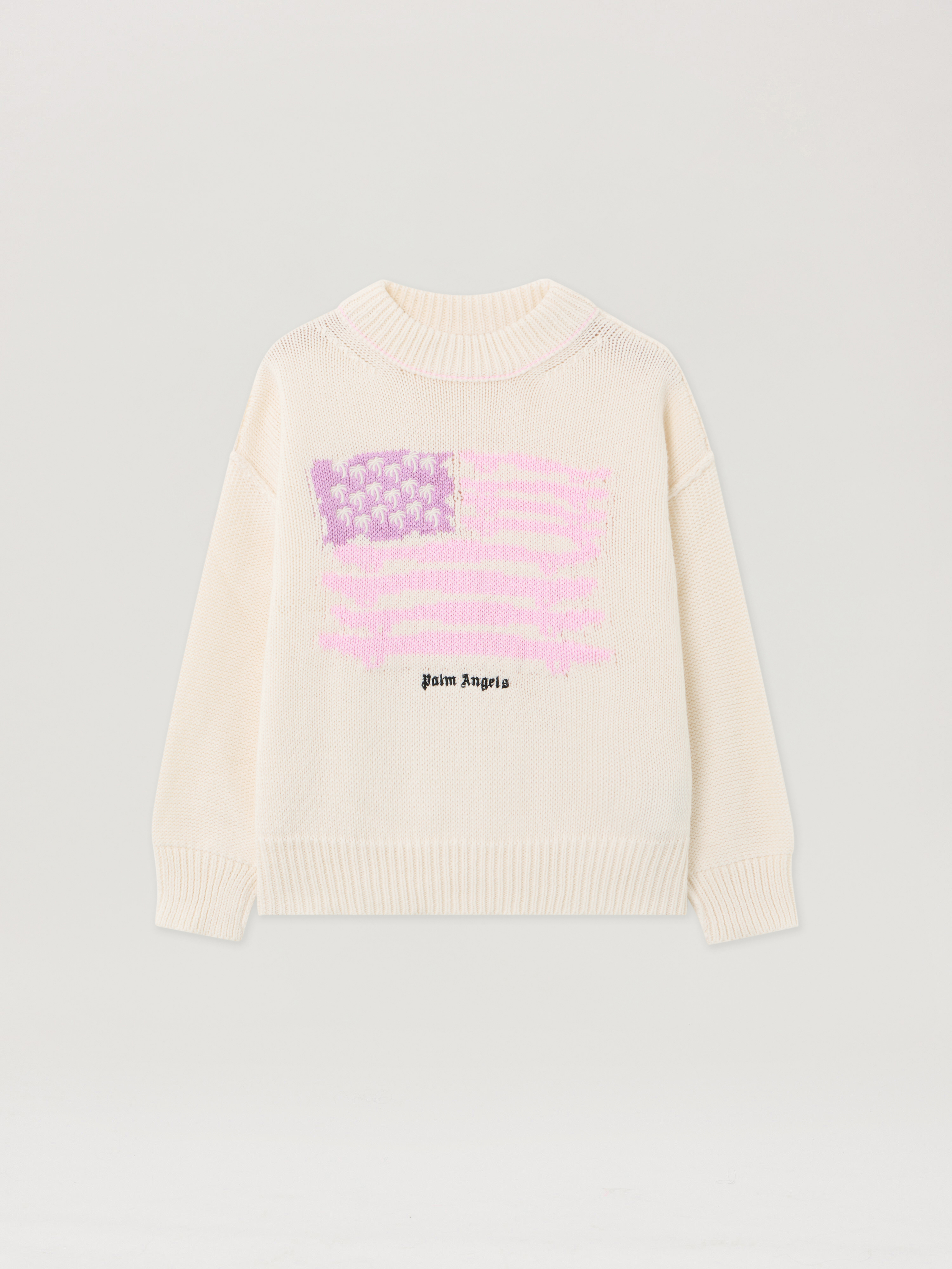 Palms Flag Knit Crewneck Kids  Off White