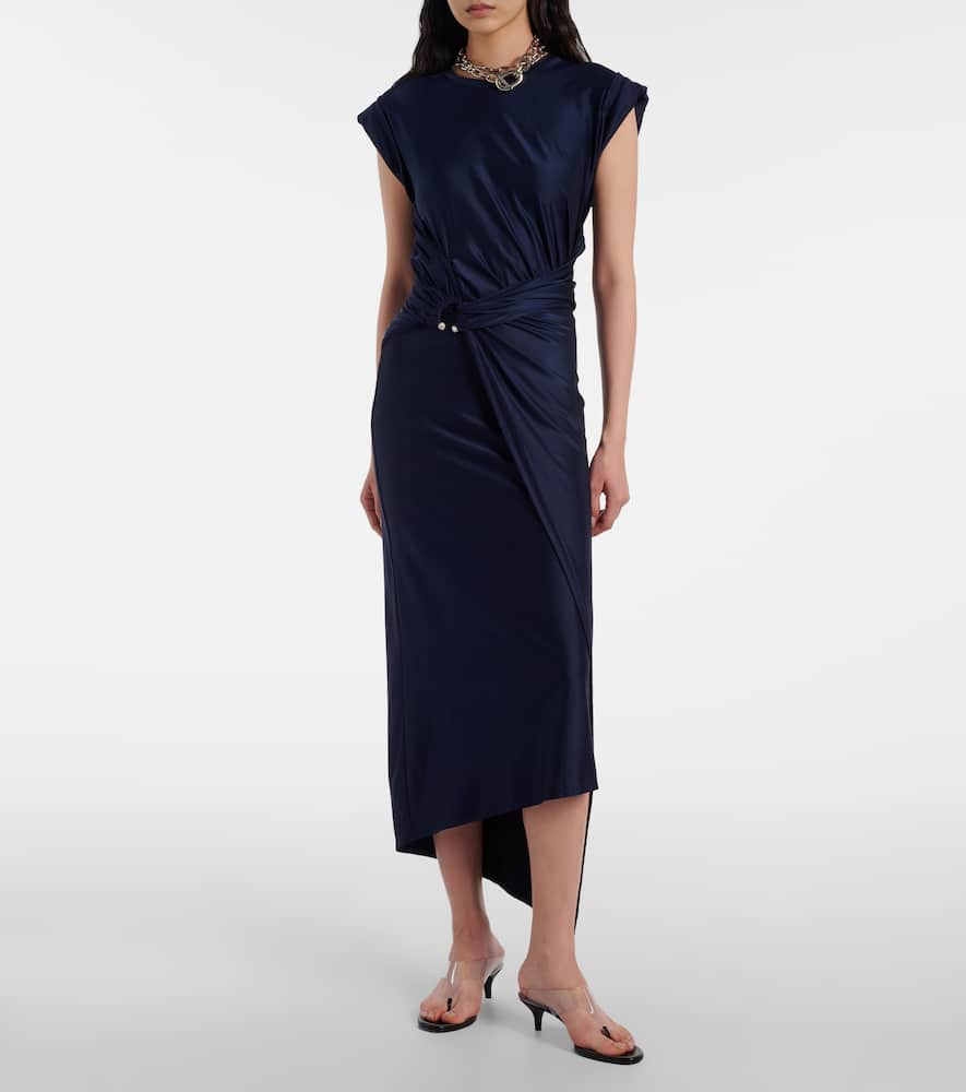 Draped jersey maxi dress
