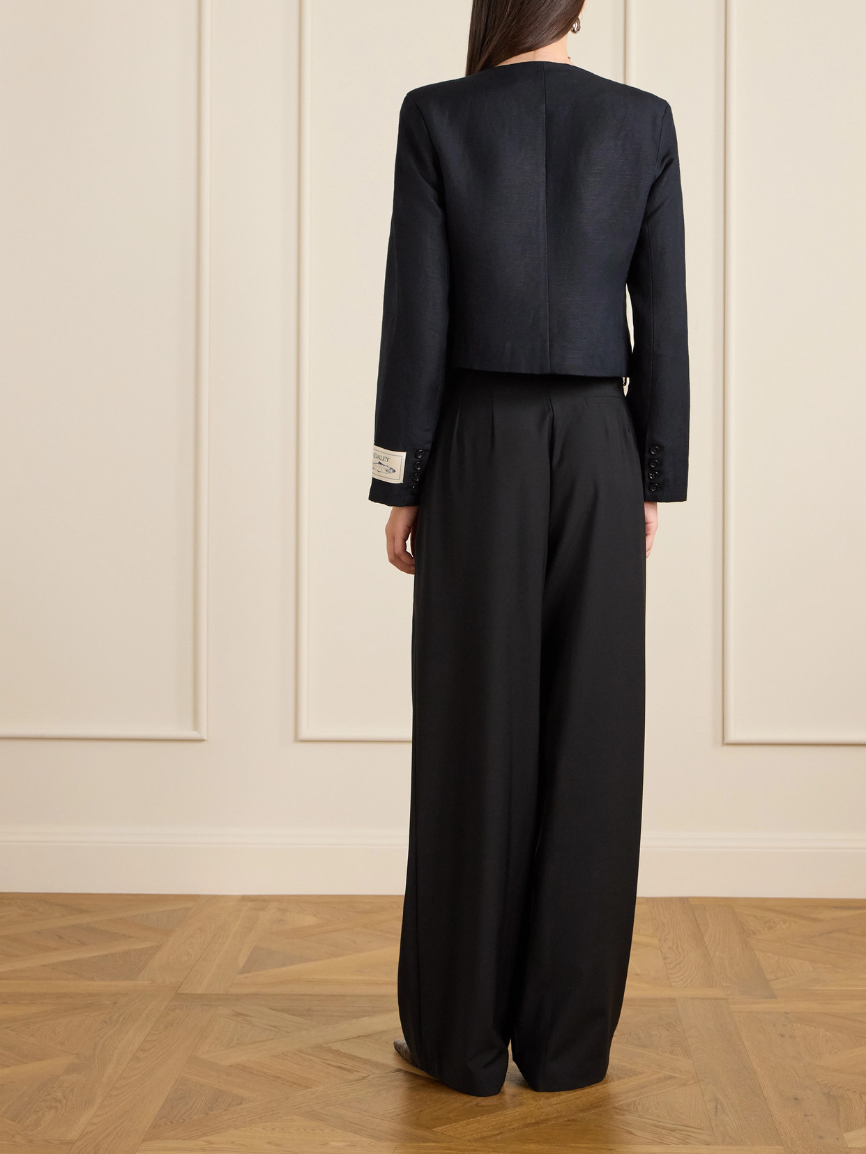 S. S. Daley - Ophelia Cropped Embroidered Woven Jacket - Black