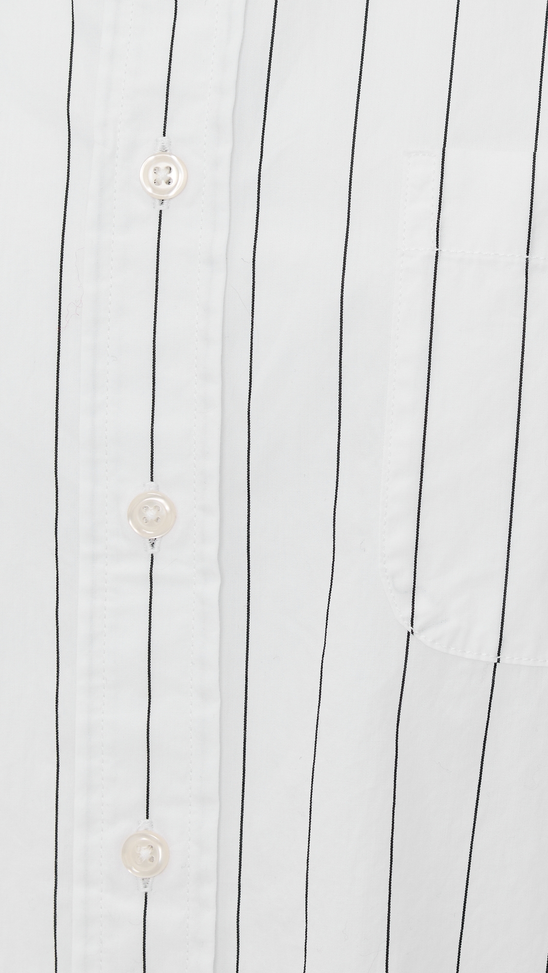 Cropped Shirt Ecru/Black Wide Pinstripe