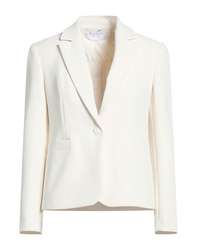 Woman Blazer White Size 4 Polyester, Elastane