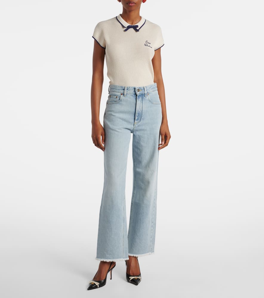 Mid-rise straight jeans