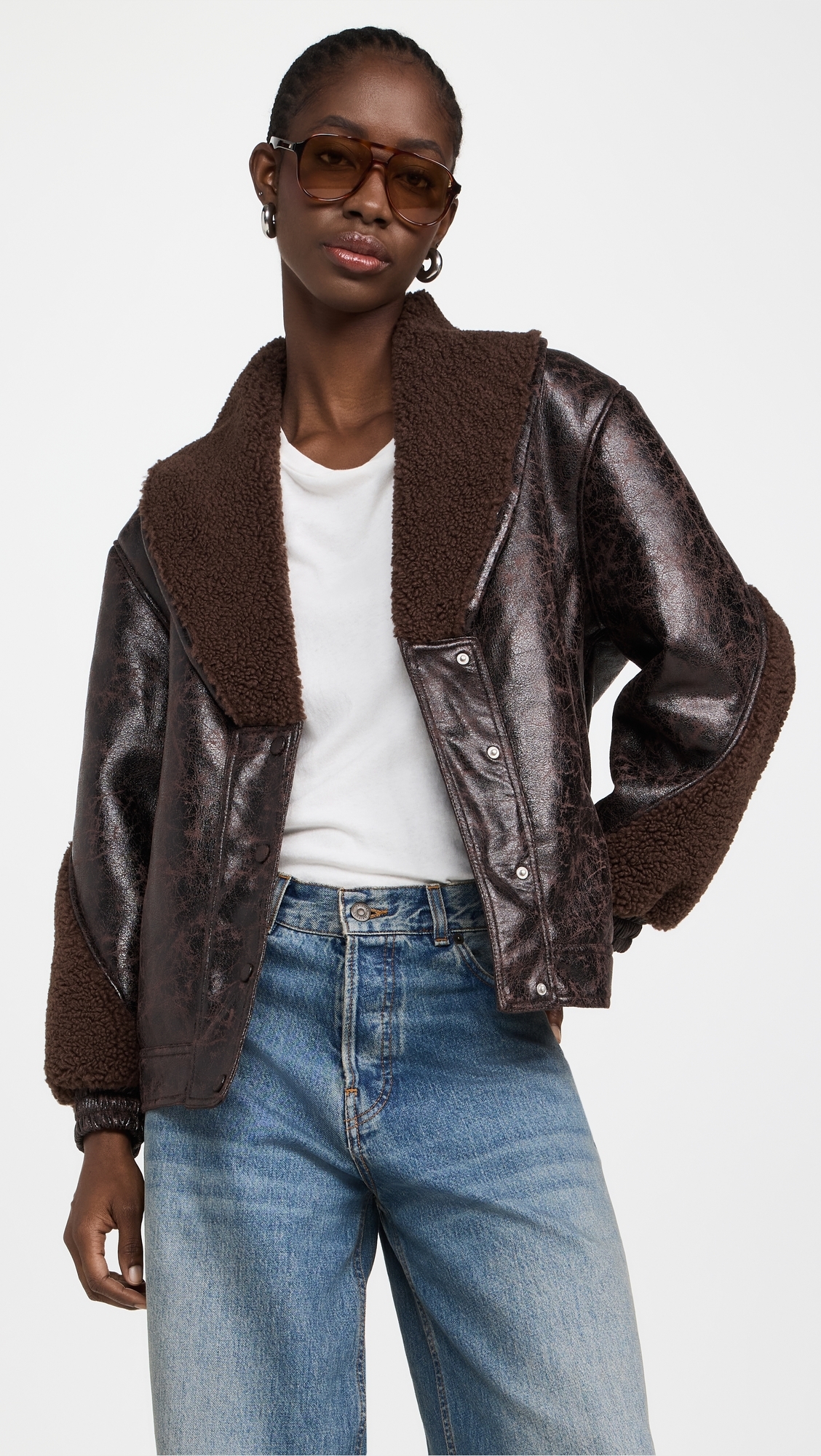 BLANKNYC 여성 Sweet Talker Bomber Jacket Brown Combo