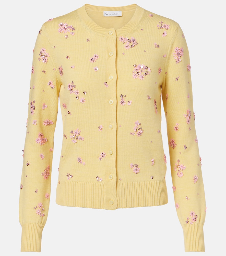Crystal Cluster virgin wool cardigan