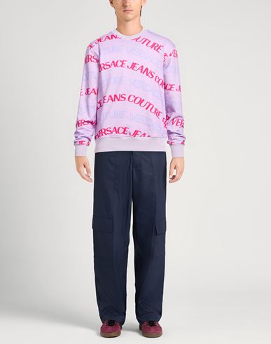 Man Sweatshirt Lilac Size M Cotton