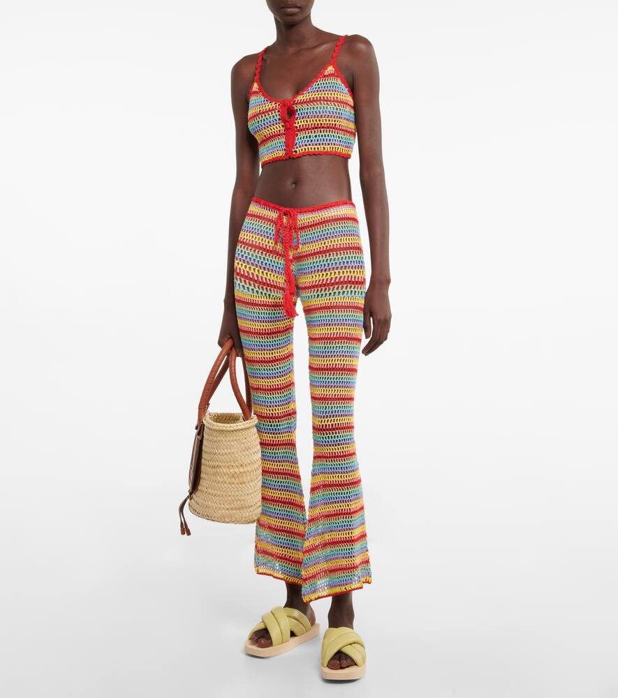Striped crochet crop top