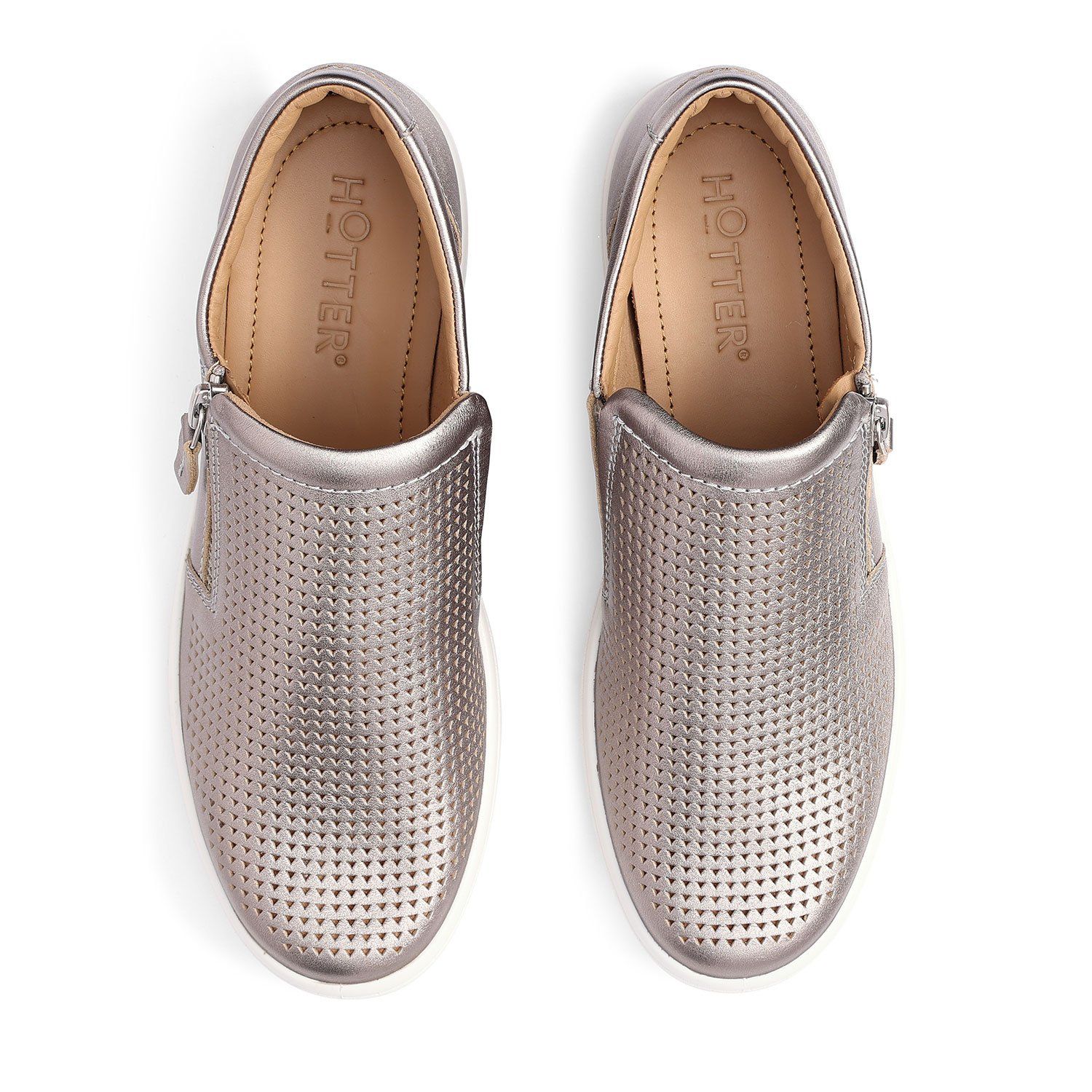 Hotter Women's Wide Fit 'Daisy' Deck Shoes in Metallic