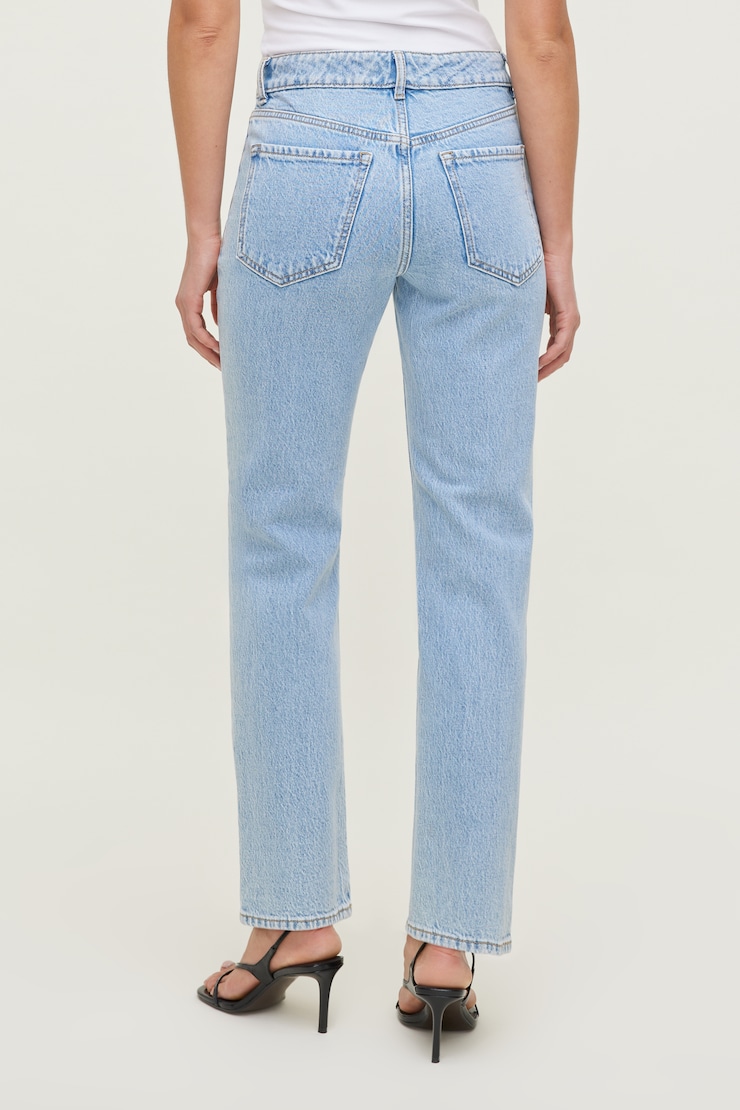 Frenchie High Rise Slim Leg Jeans - Blue - Women Clothing