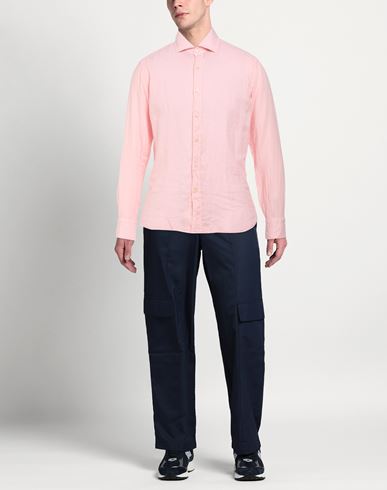 Man Shirt Pink Size S Linen