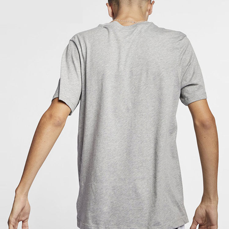 Sportswear Alphabet Logo Printing Round Neck Short Sleeve Gray
