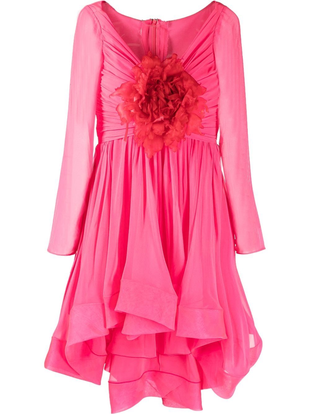 Ruched high-low dress - Pink