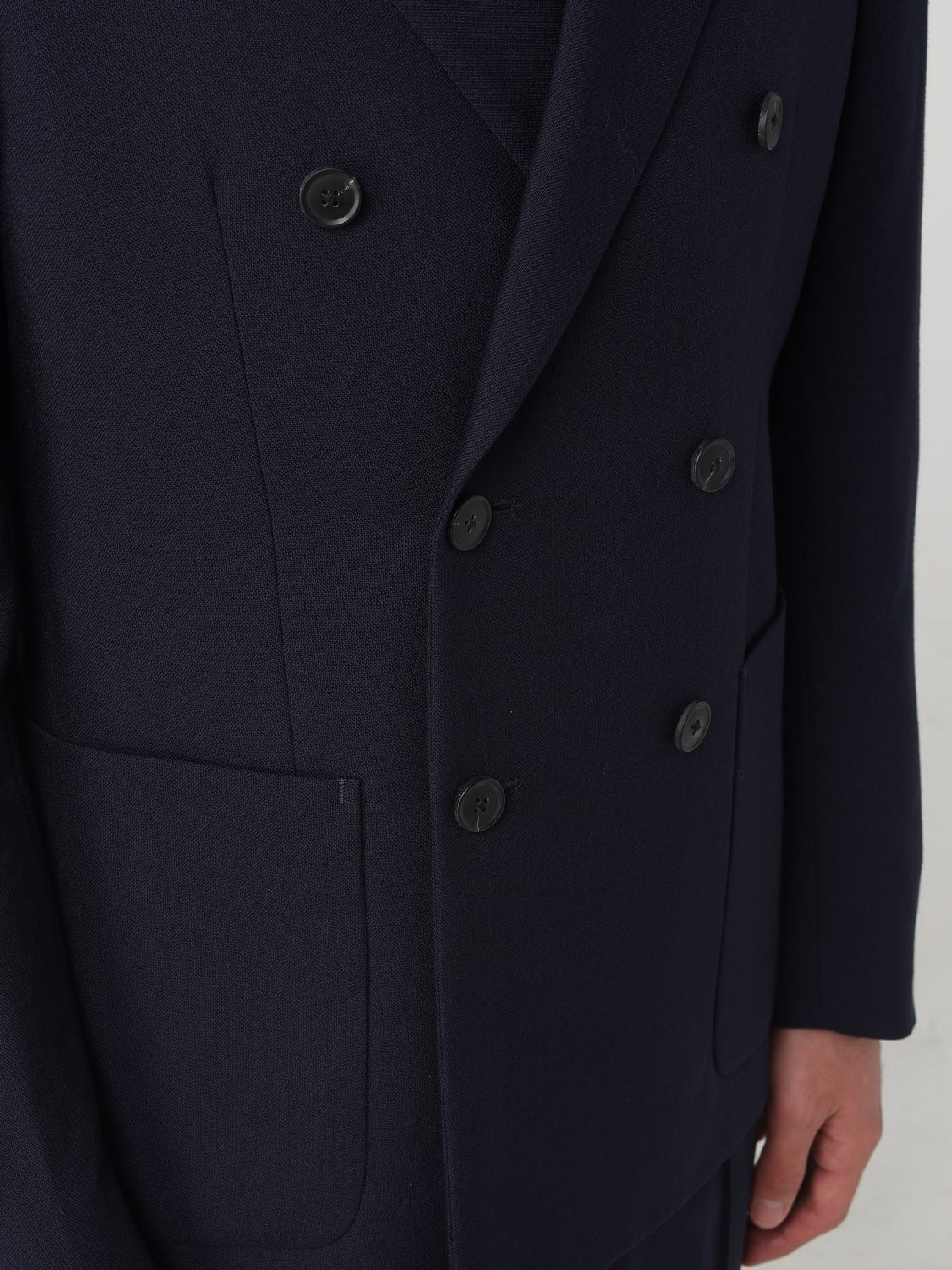 Notched lapels double-breasted blazer - Blue