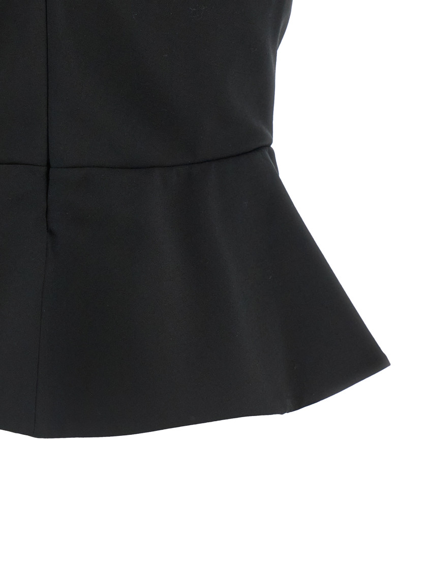 Tailored Bustier With Sheer Neckline Top