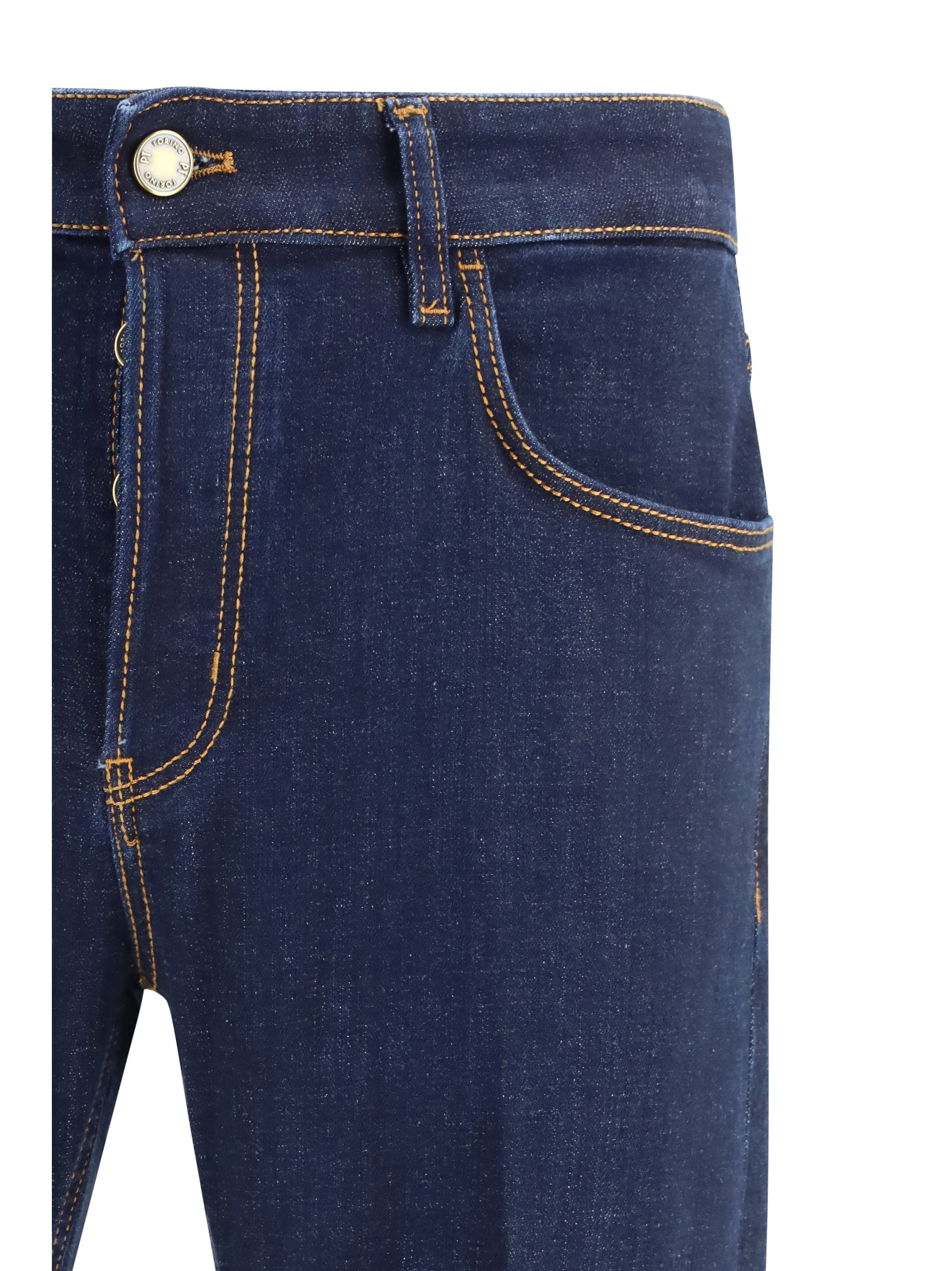 Cotton Five-Pocket Jeans — Blue